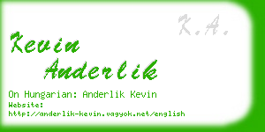 kevin anderlik business card